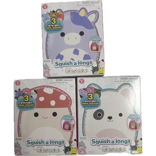 Squishmallows Squish-a-longs Clip-a-longs s1 multifärg