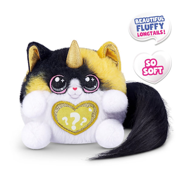 Rainbocorn Kittycorn Surprise Rare Fluffy Tail Svart Svans multifärg
