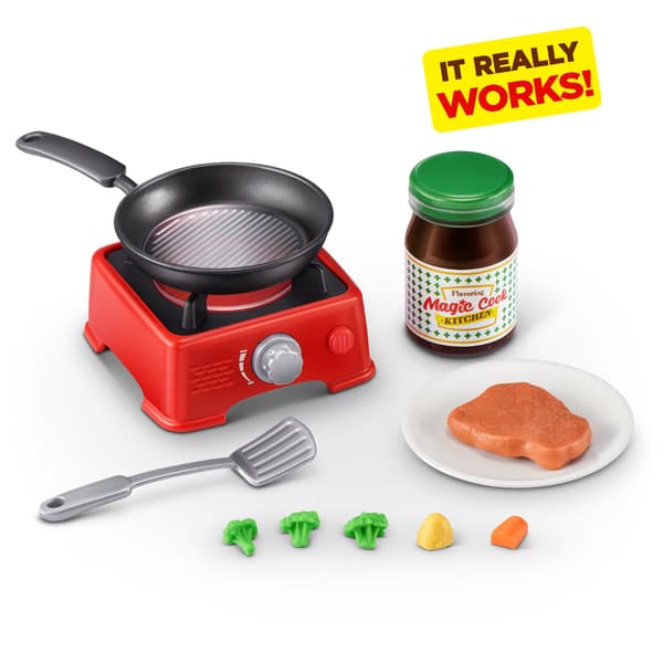 Mini Brands Magic Cook Kitchen Röd Kokplatta med stekpanna multifärg