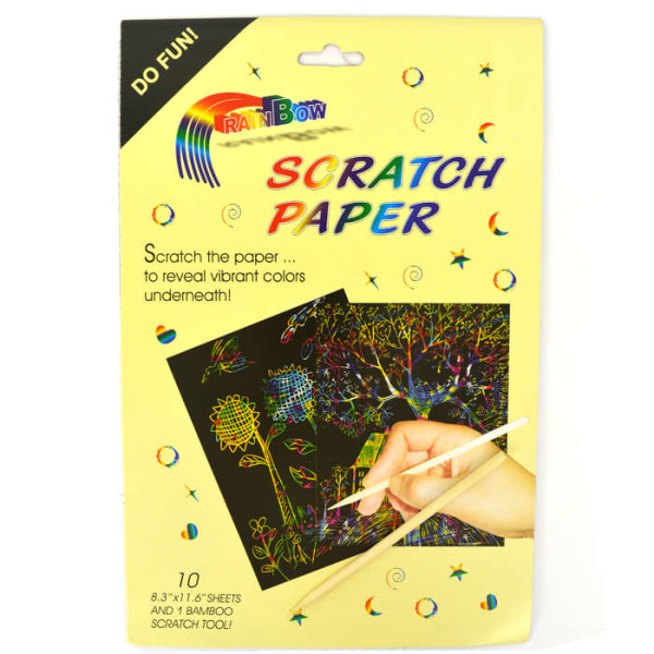 Rainbow Scratch Paper A4 10st multifärg