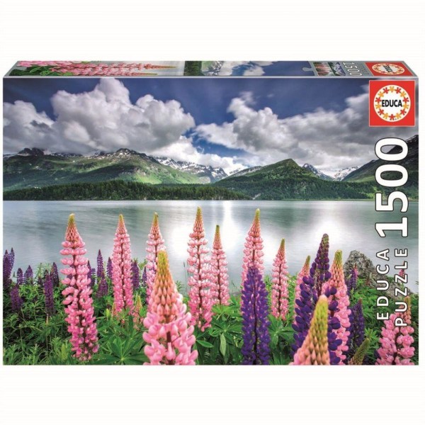 Educa Lupins On The Shores Of Lake Sils Pussel 1500 bitar 19271 multifärg