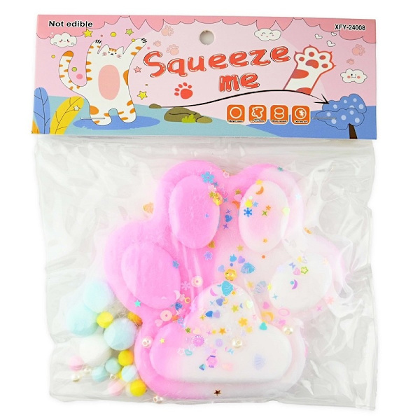 Squishy Cat Paw 13cm Rosa