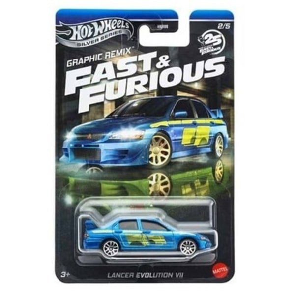 Hot Wheels Silver Fast & Furious Graphic Remix 2/5 Lancer Evolution VII