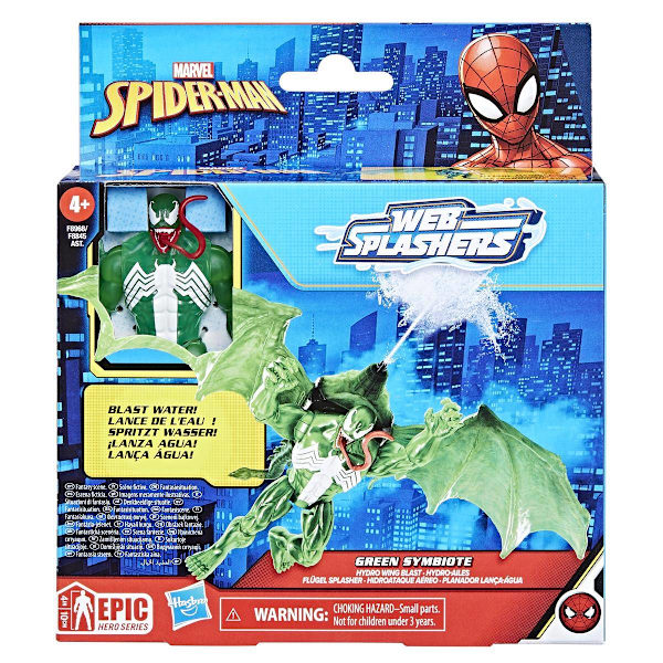 Spiderman Web Splashers Green Symbiote Hydro Wing Blast multifärg