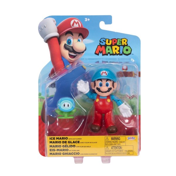 Super Mario Figur 10cm Ice Mario multifärg