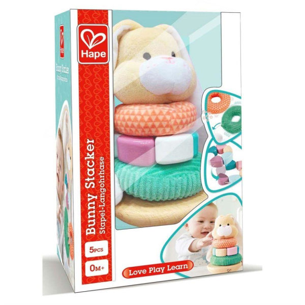 Hape Bunny Stacker Plocktorn multifärg