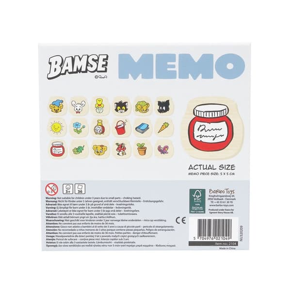 Bamse Memo i trä multifärg