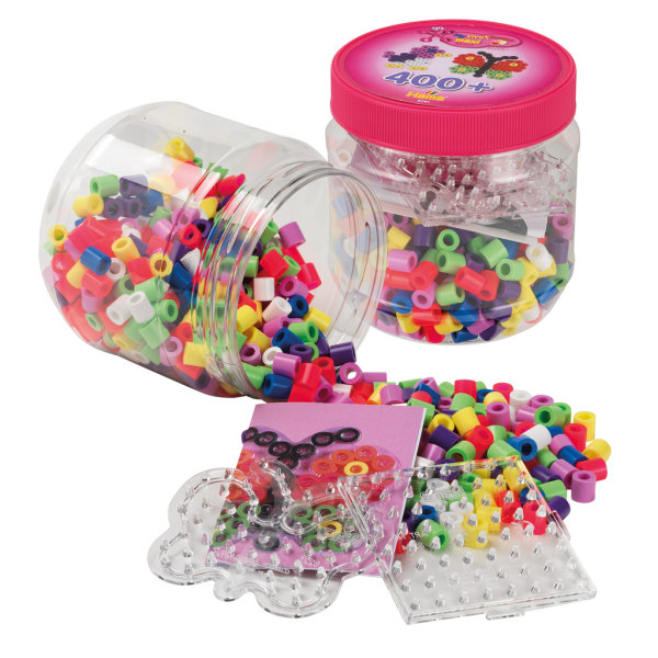 Hama Maxi Pärlor och pärlplattor i burk 400 st Rosa multifärg