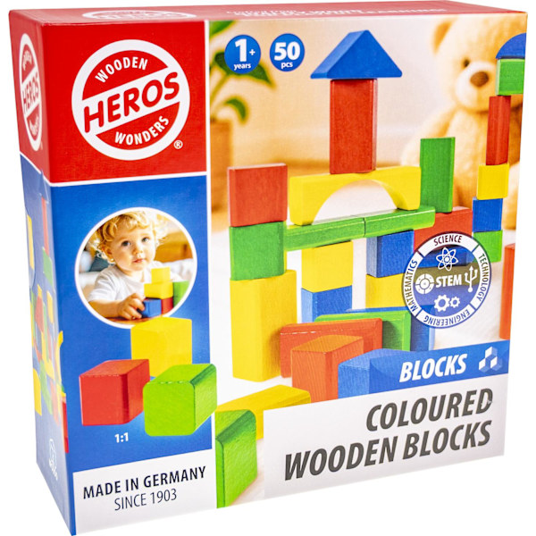 Heros Blocks Träklossar 50-pack multifärg