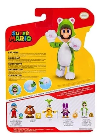 Super Mario Figur 10cm W42 Cat Luigi with Super Bell multifärg
