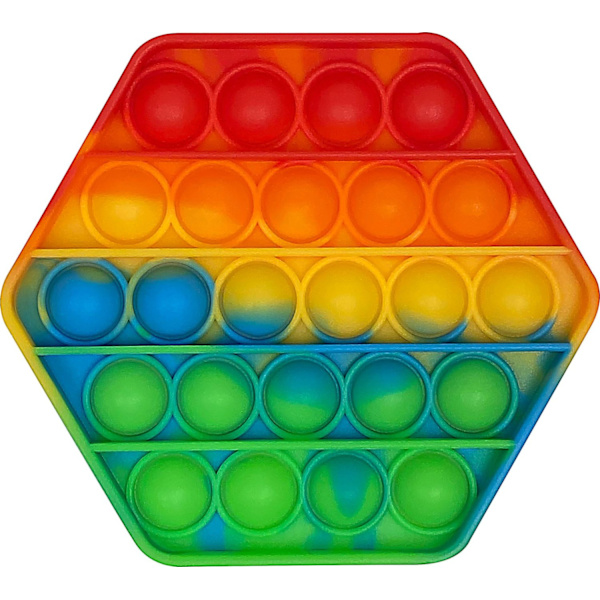 POP'em Pop it Rainbow Hexagon multifärg