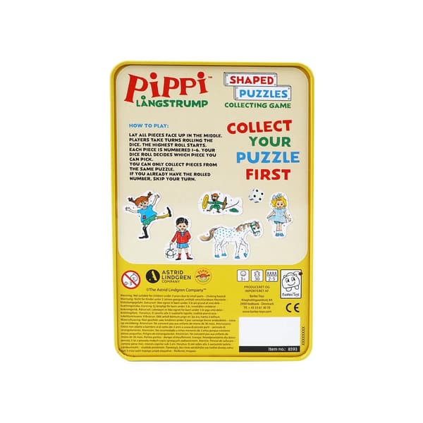 Pippi Tärningsspel Formpussel i metallask multifärg