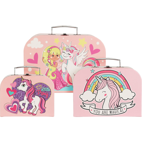Resväska 3-pack Unicorn multifärg