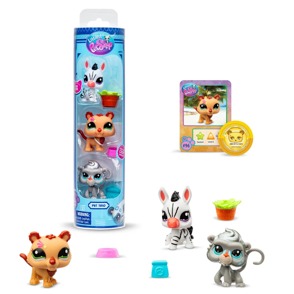 Littlest Pet Shop Pet Trio in Tube Zoo Pets multifärg