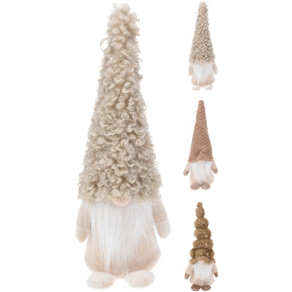 Tomte Beige Stjärnor Textil 32 cm Beige