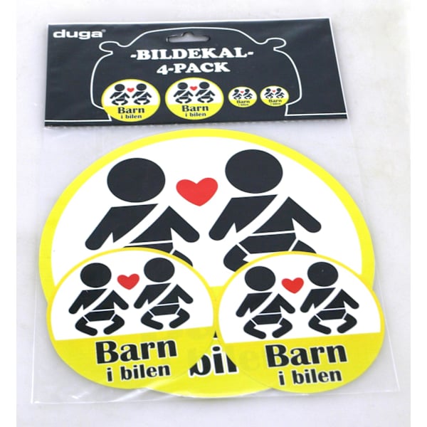 Stickers Barn i bilen 4-pack Multicolor
