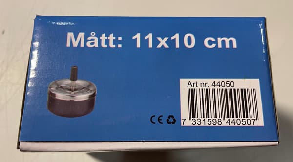 Askfat snurr metall 11x10cm askkopp Svart