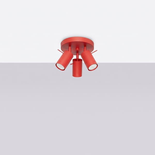 Taklampa RING 3P röd Red