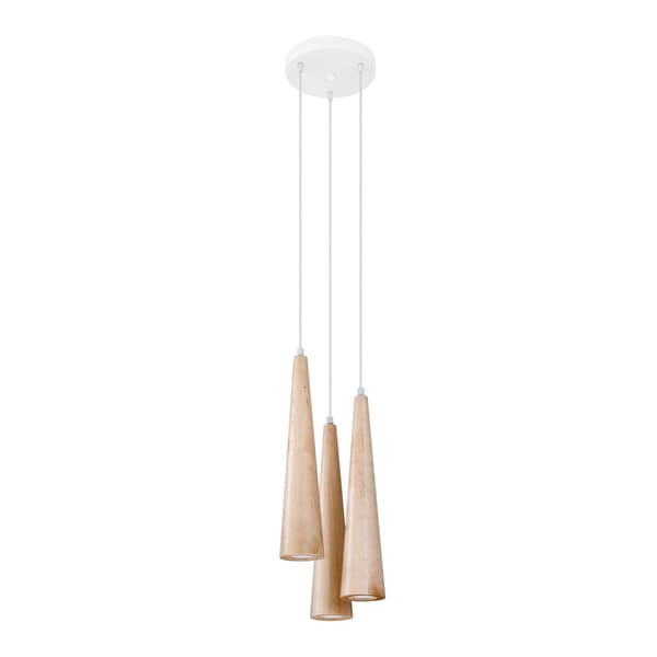 Pendel lampa SULA 3P naturträ Brun