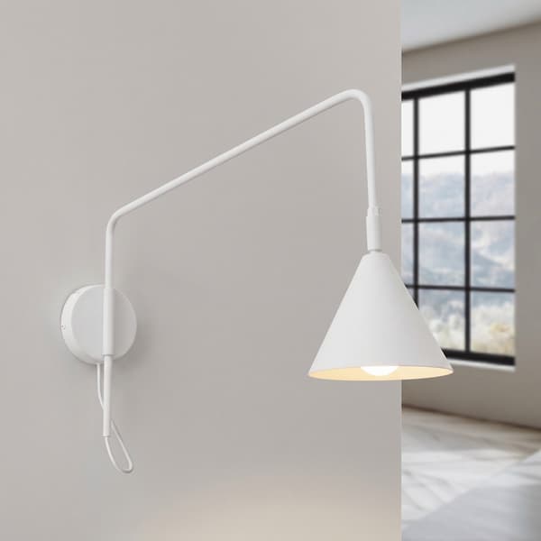 Vägglampa NOX 1 vit med strömbrytare White