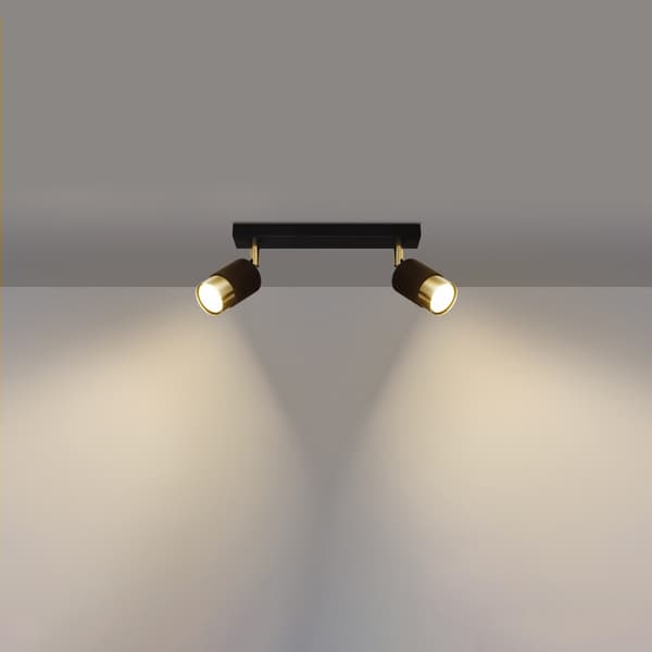 Taklampa NERO 2 svart/guld Black