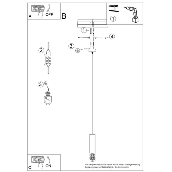 Pendellampa LIRO 1 vit Vit