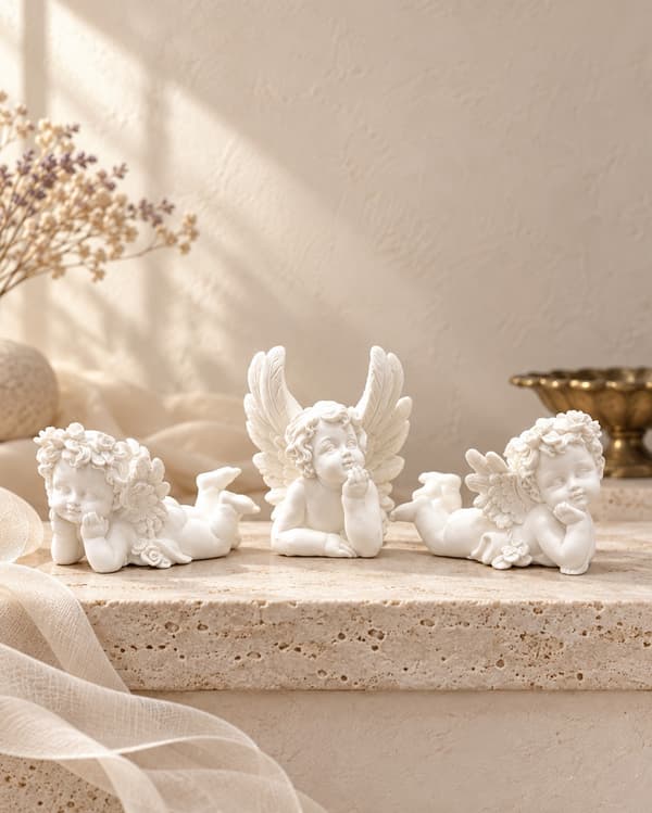 Ängel Byst Vit 13 cm White