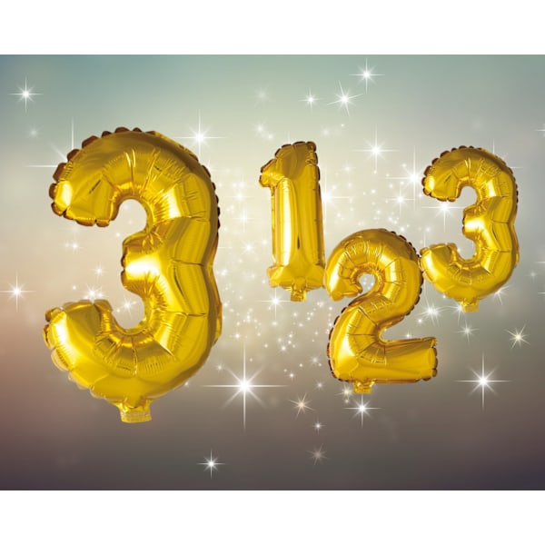 Ballong Siffra 3 Guld 86 cm Guld