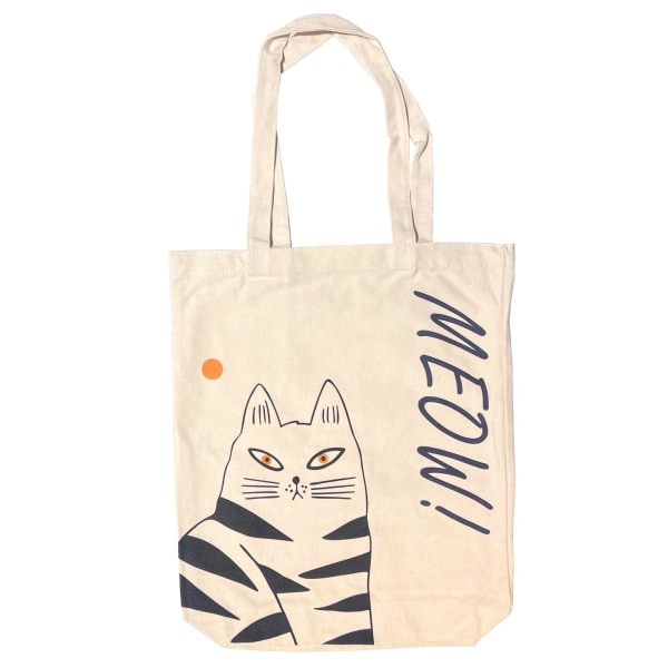 Väska Canvas Katt Meow 35x45 cm Multicolor one size