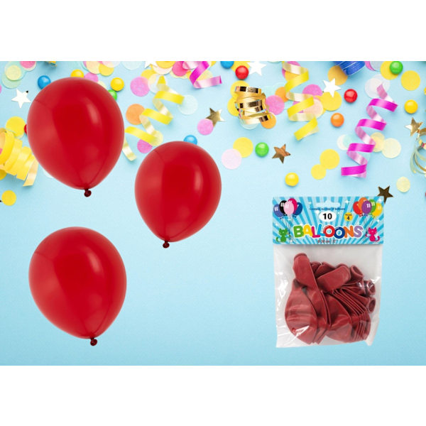 Ballong Röd 10-pack Latex Red