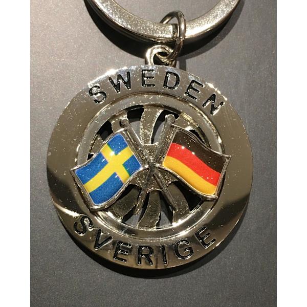 Nyckelring Souvenir Spinner Flagga Sverige Tyskland Multicolor