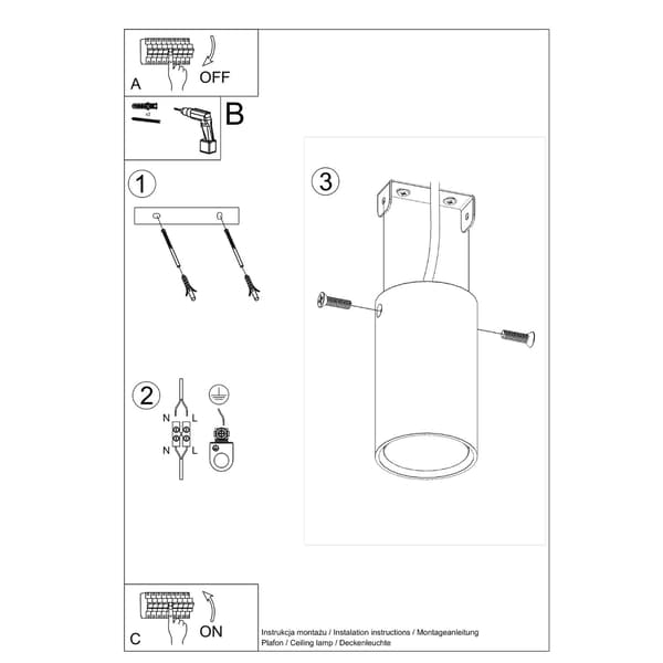 Taklampa LAGOS 10 beige Beige