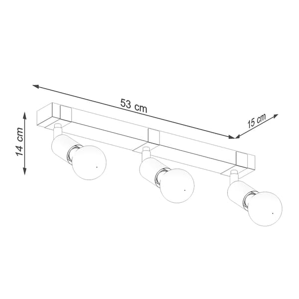 Taklampa ZUCA 3 svart Black