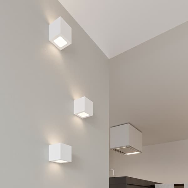 Vägglampa keramik LEO White