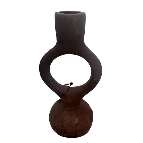 Ljusstake Metall Rödbrun 17 cm Brun