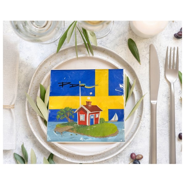 Servetter Sommarstuga 33x33 cm 20-pack Multicolor