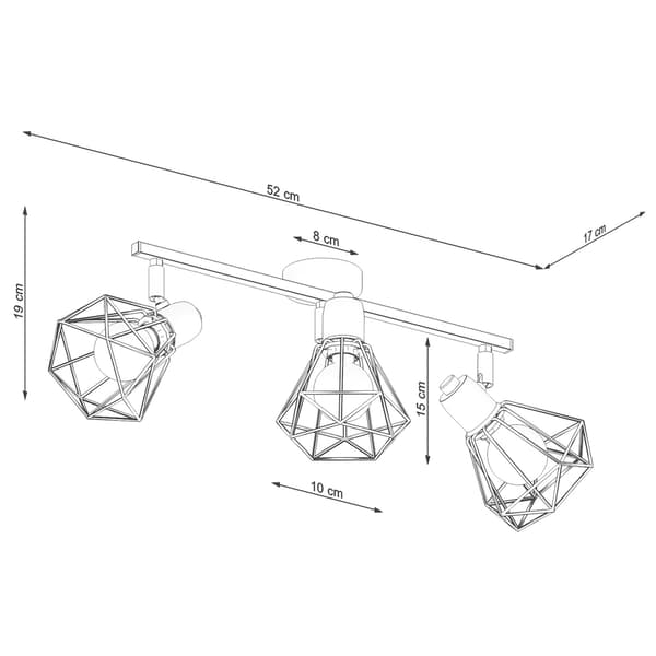 Taklampa ARTEMIS 3 svart Black