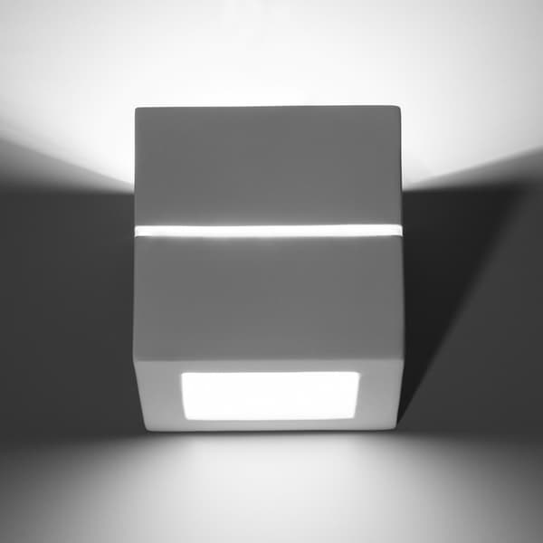 Vägglampa keramik LEO LINE White