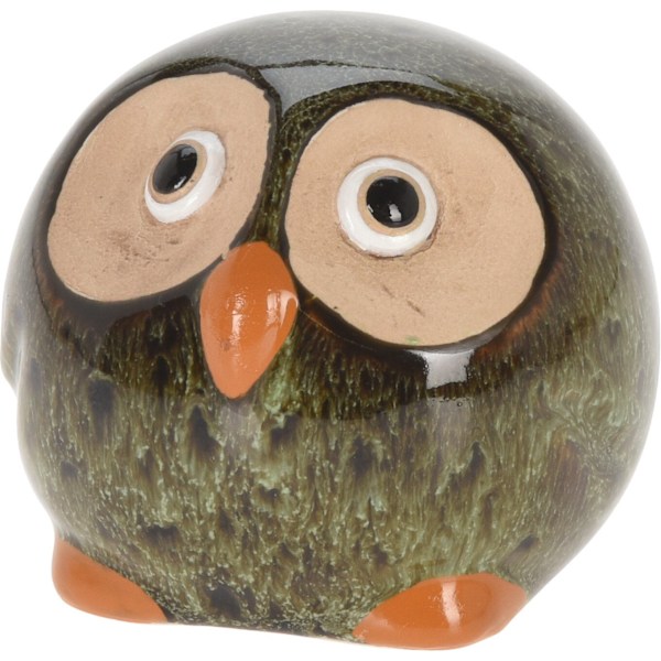 Uggla Porslin Vit Spräcklig Grön 9 cm Vit