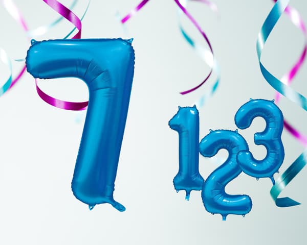 Ballong Siffra 7 Blå 86 cm Blå