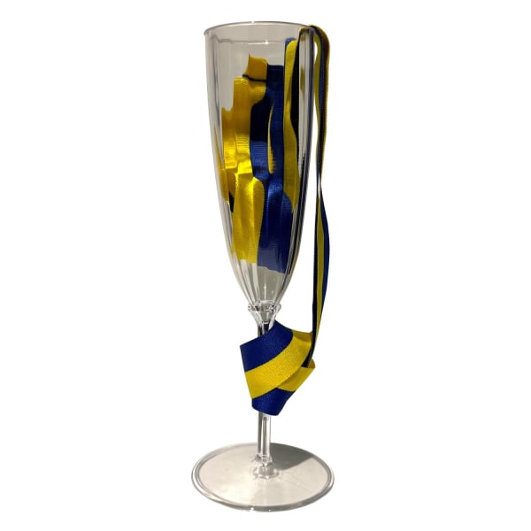 Champagneglas Student med silkebånd elevglas Transparent
