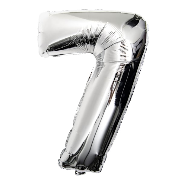 Ballonnumre 75cm sølv Silver one size