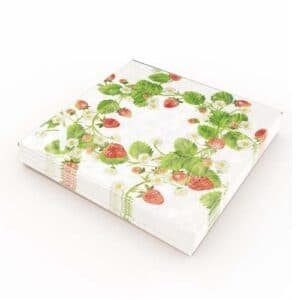 Kahvipaperit Mansikat/Lehdet 25x25cm 20-pakkaus Multicolor