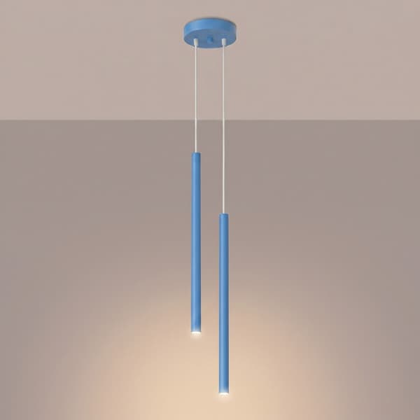 Pendellampa PASTELO 2 azurblå Light blue