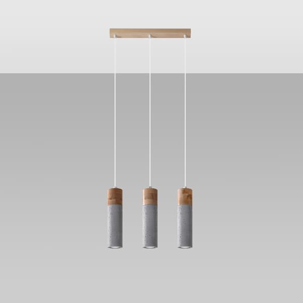 Pendel lampa ZANE 3 grå Grey