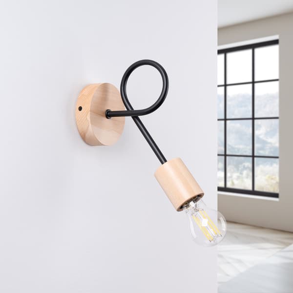 Vägglampa EMBER schwarz Black