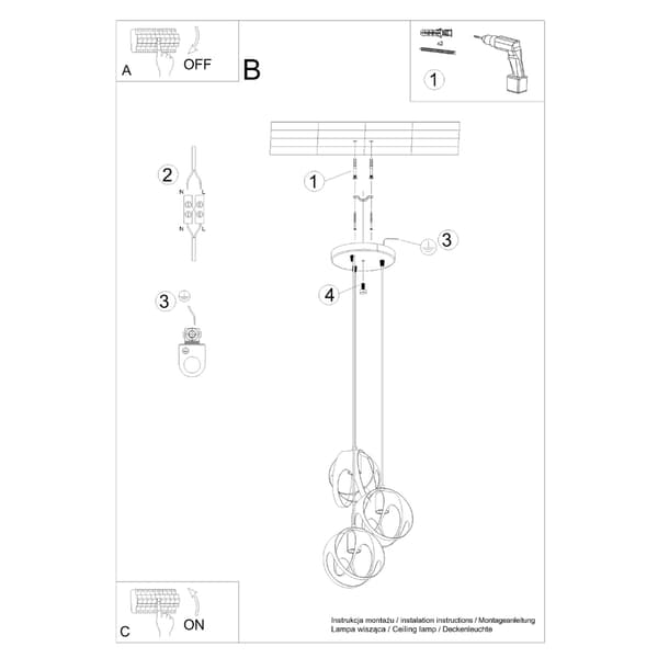 Pendel lampa TULOS 3P vit White