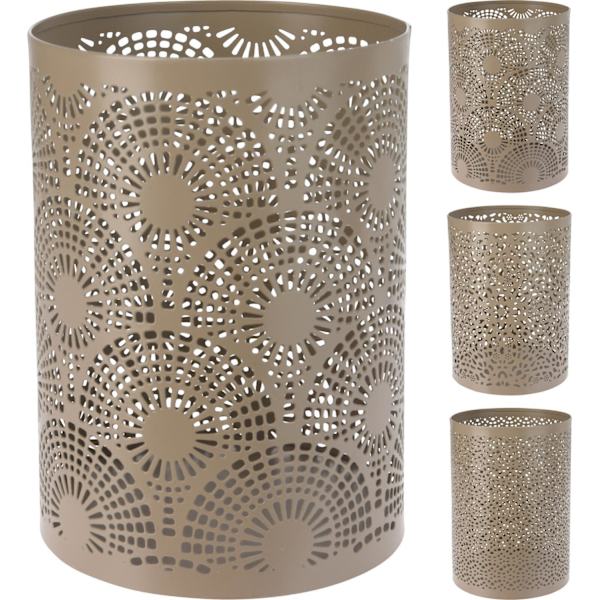 Ljushållare Bågar Ringar Mönstrad Metall Taupe 18 cm Taupe Mönstrad
