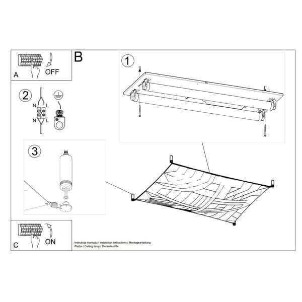 Taklampa LUNA 1 vit White
