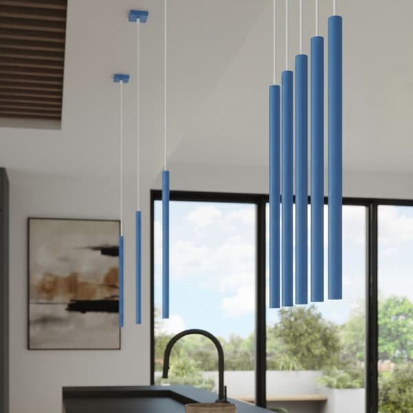 Pendellampa PASTELO 1 azurblå Light blue